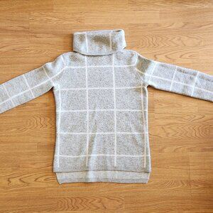 Amalli Talli Light Grey and White Striped Turtleneck Sweater